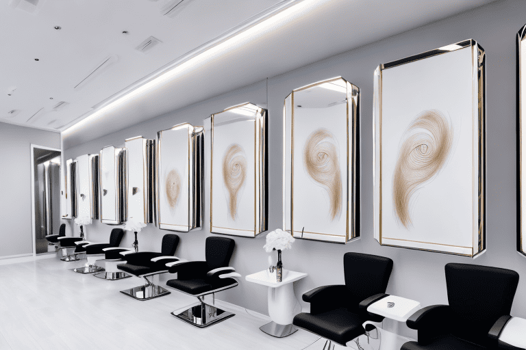 A luxurious lash salon interior with plush chairs