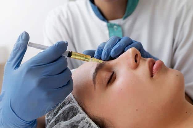 A woman getting PRP treatment done in Oakville